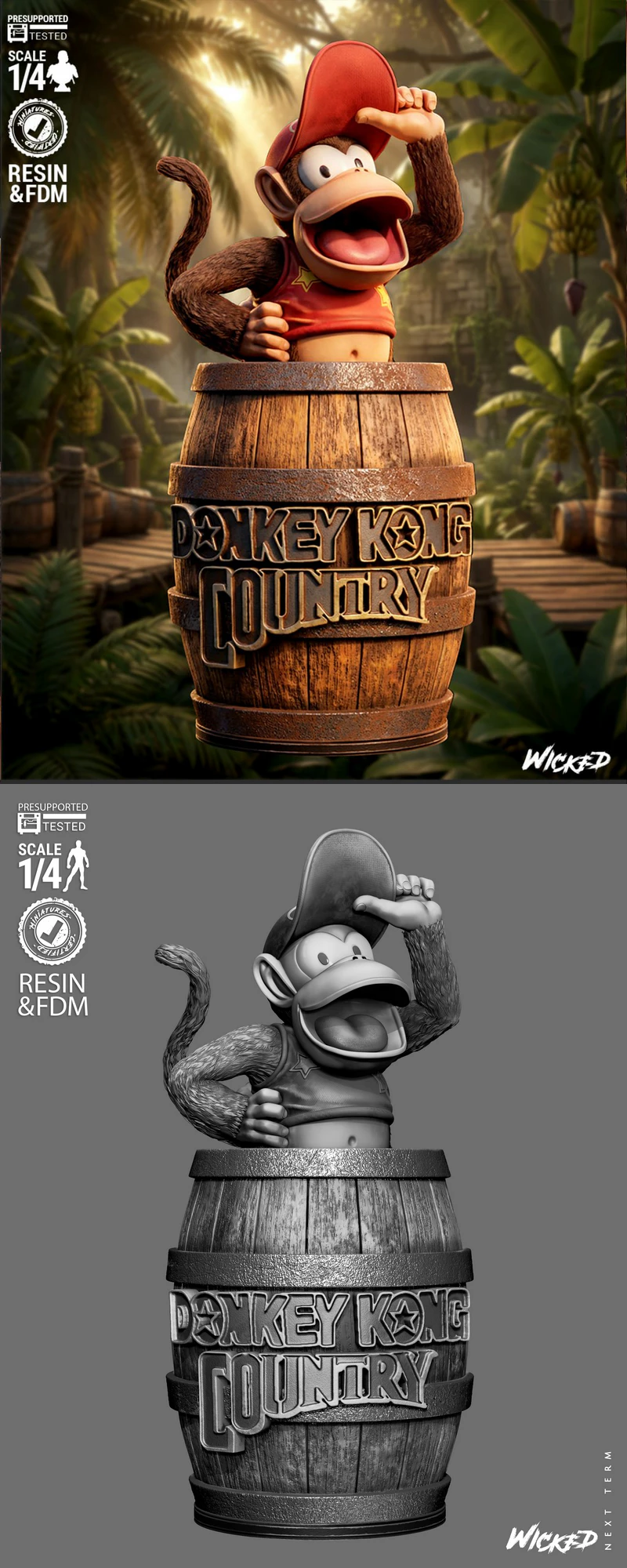 Diddy Kong Character Bust STL File for 3D Printing STL model for 3D printing