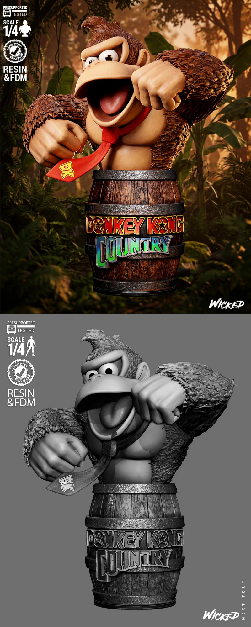 Donkey Kong Portrait 3D Printable Bust STL Model STL model for 3D printing