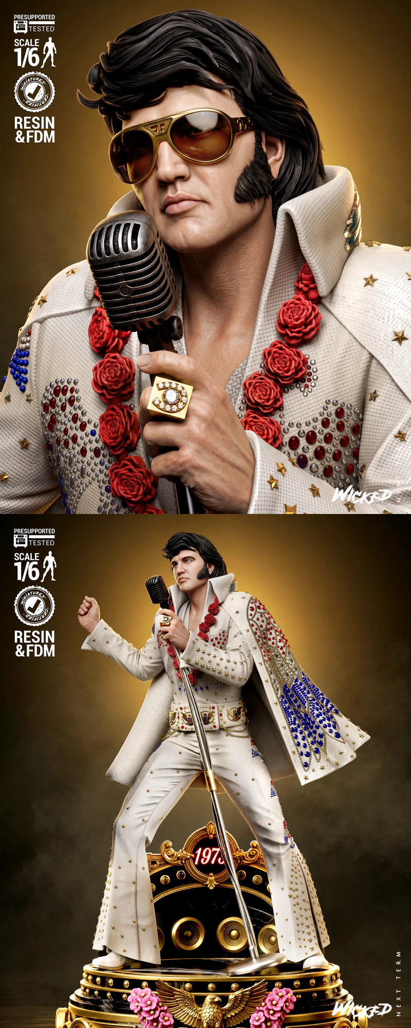 Elvis Presley Sculpture STL model for 3D printing