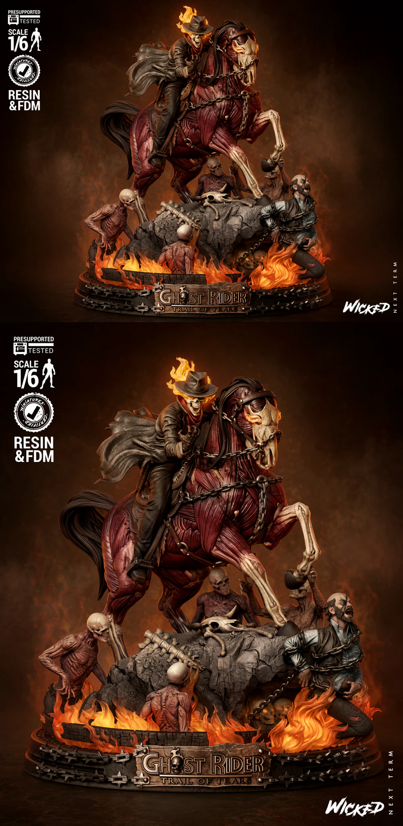 Ghost Rider Billy Diorama STL model for 3D printing