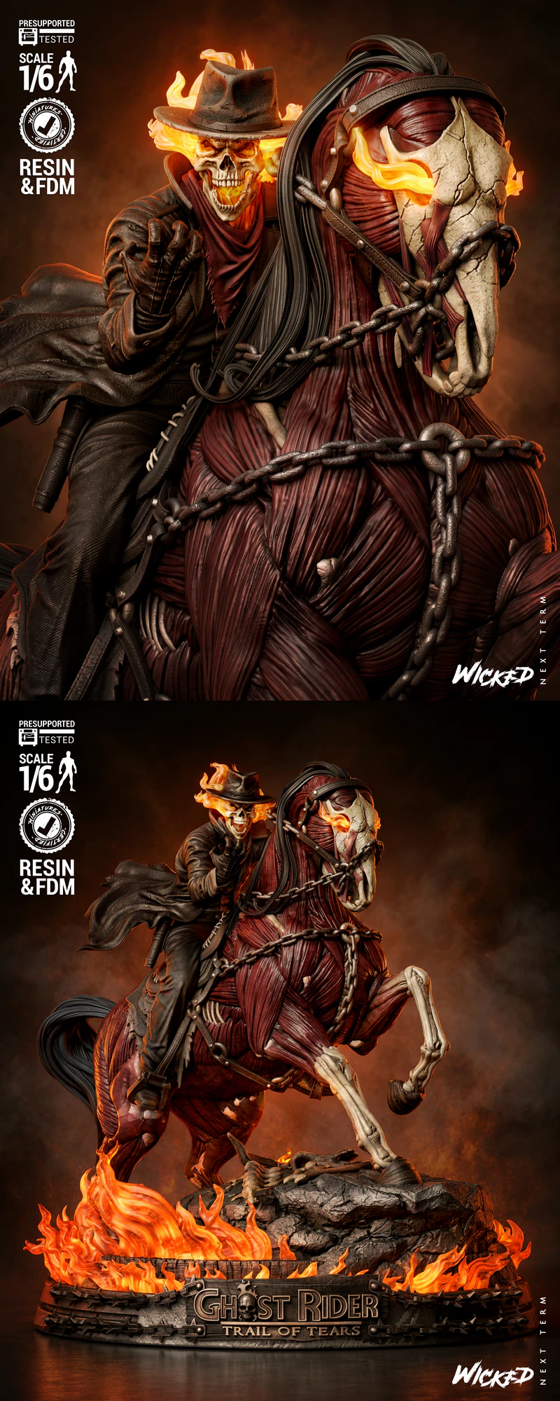 Ghost Rider Billy Sculpture STL model for 3D printing