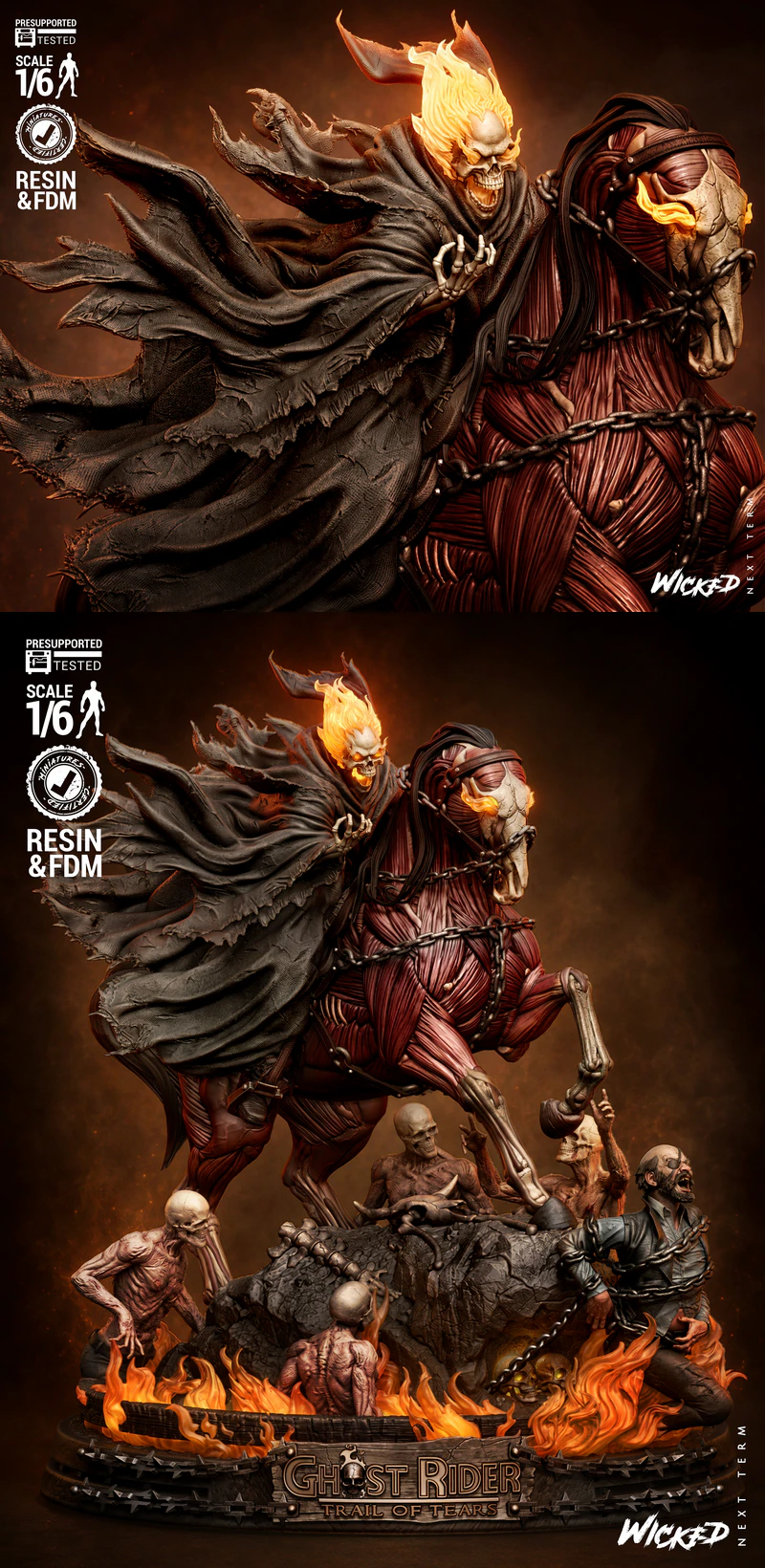 Ghost Rider Caleb Diorama STL model for 3D printing