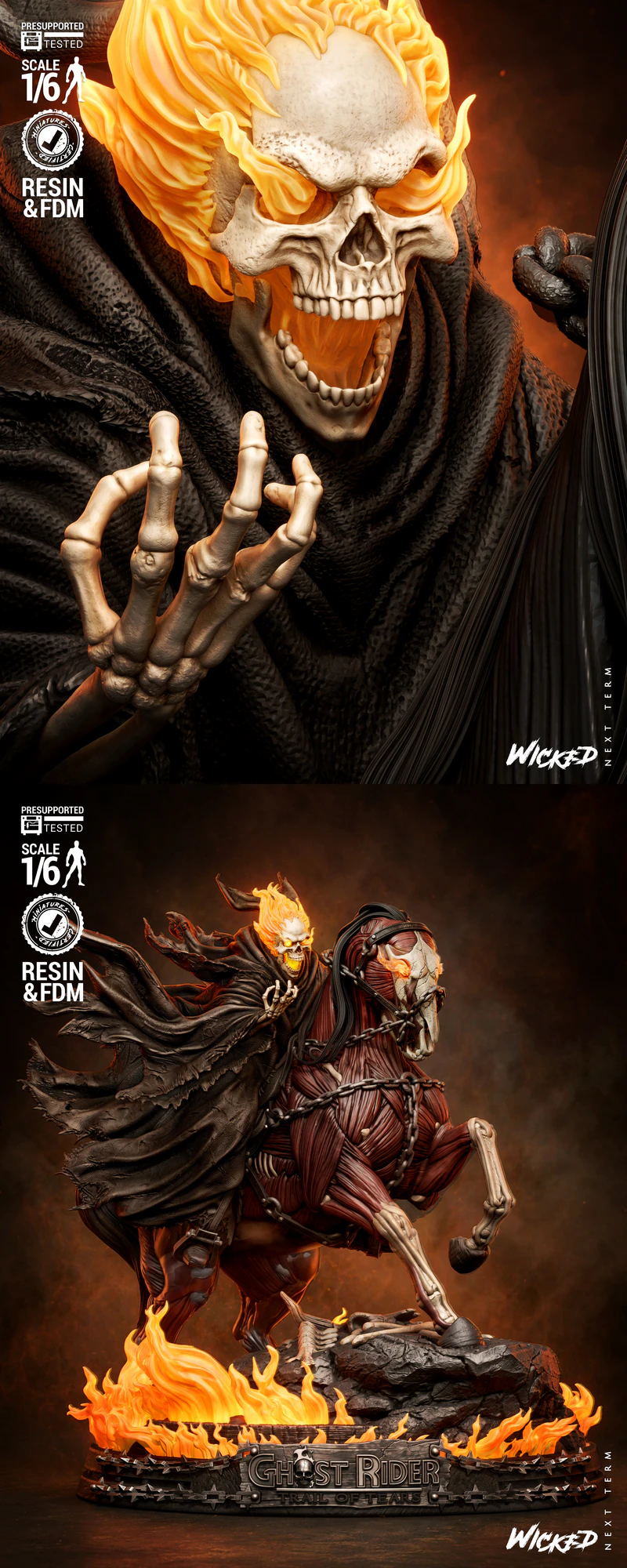 Ghost Rider Caleb Sculpture STL model for 3D printing