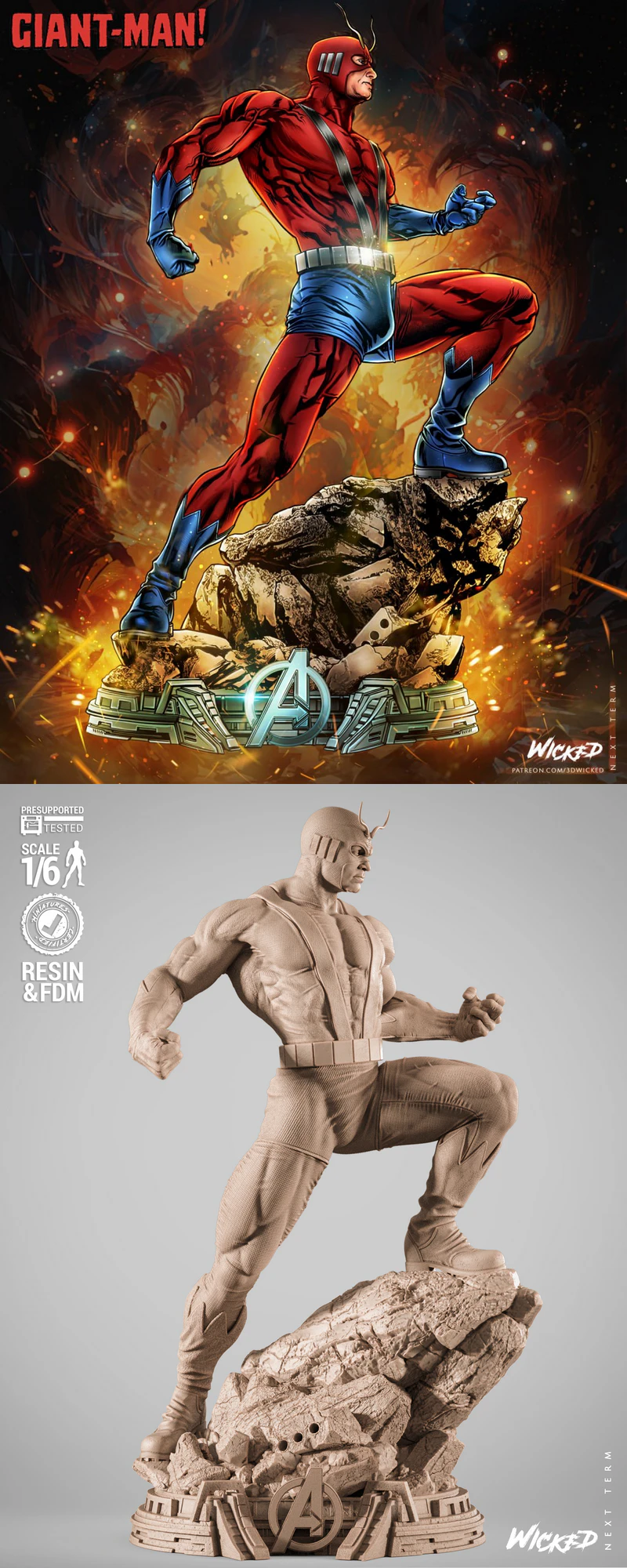 Giant Man Sculpture STL File for 3D Printing STL model for 3D printing