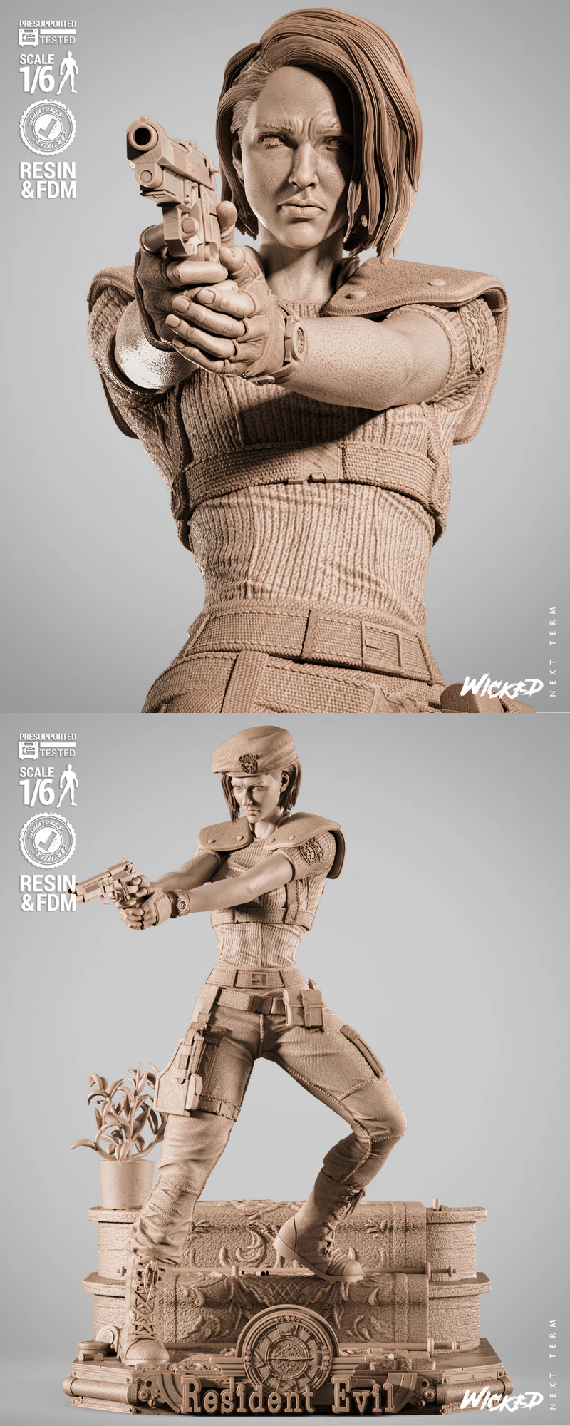 Jill Valentine Resident Evil STL File STL model for 3D printing
