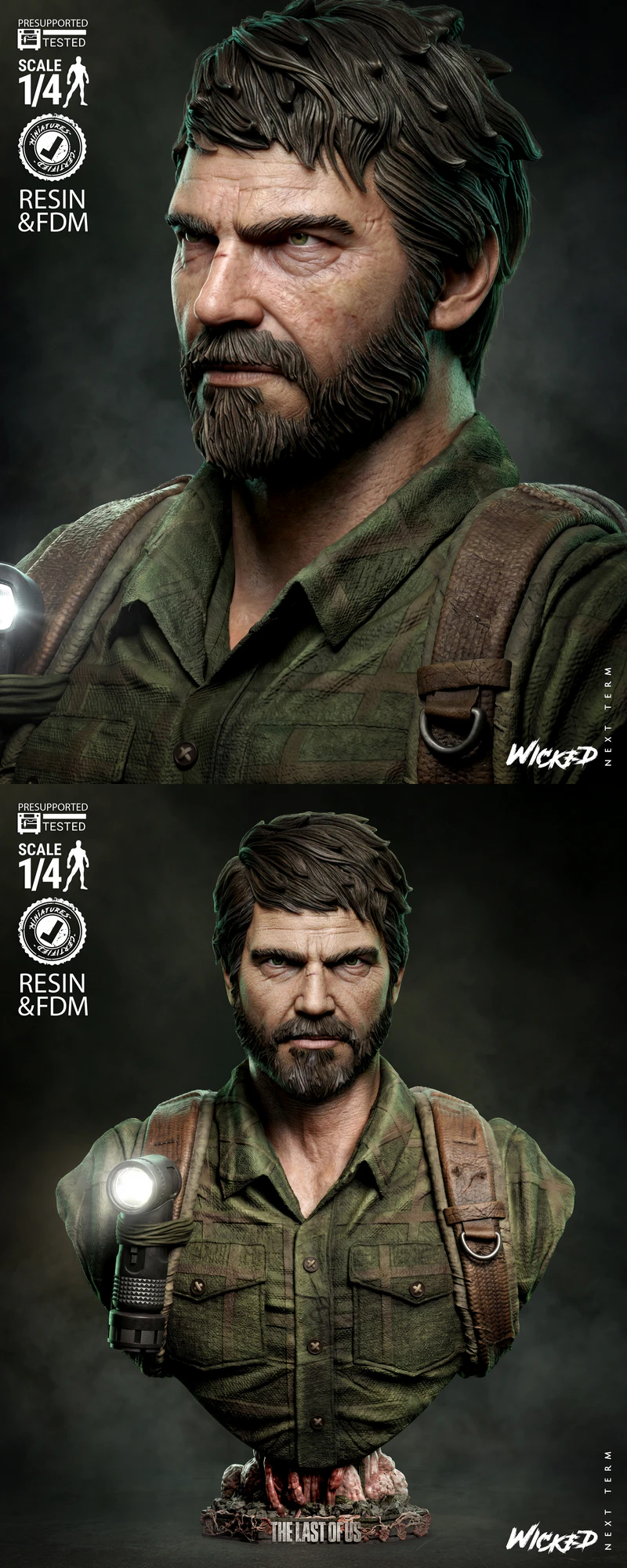 Joel Portrait Bust STL model for 3D printing
