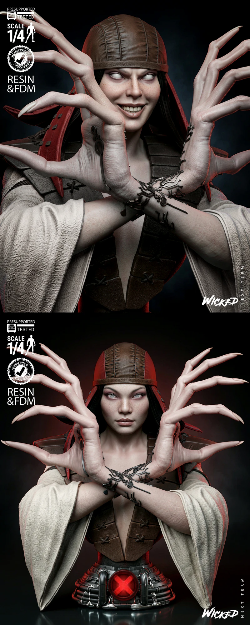Lady Deathstrike Portrait Bust STL model for 3D printing