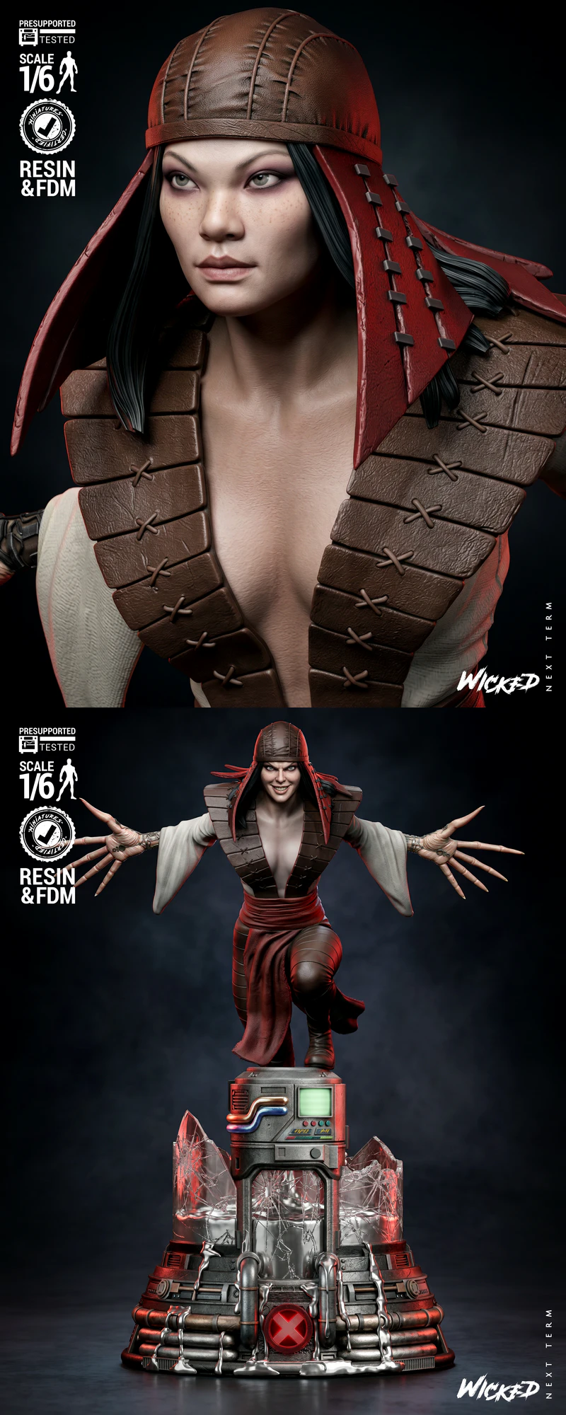 Lady Deathstrike Sculpture STL model for 3D printing