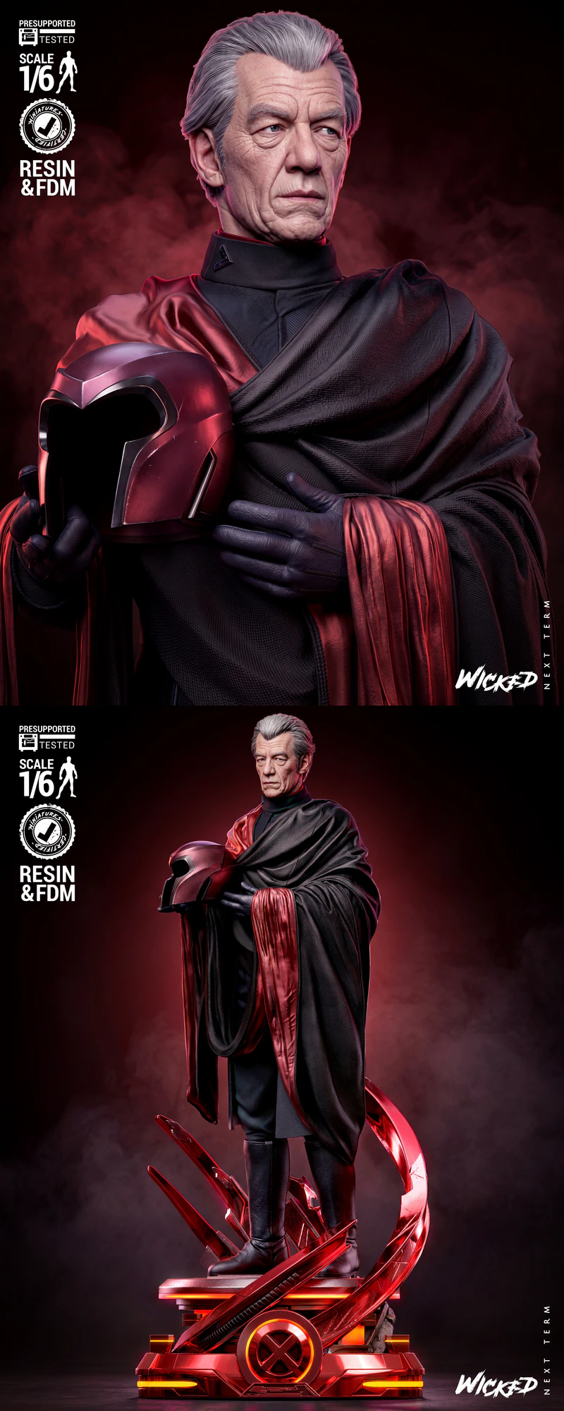 Magneto Sculpture STL model for 3D printing