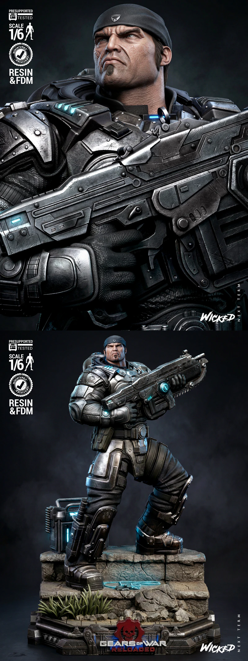 Marcus Fenix Sculpture STL model for 3D printing