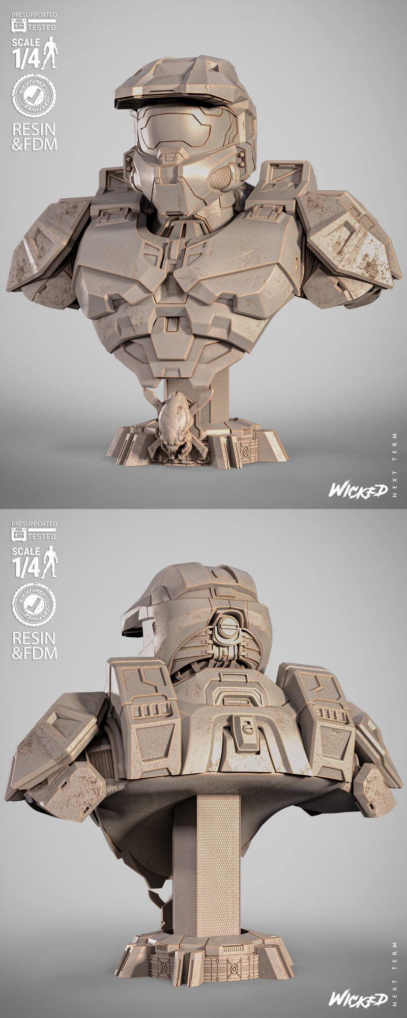 Masterchief Portrait Bust STL File for 3D Printing STL model for 3D printing