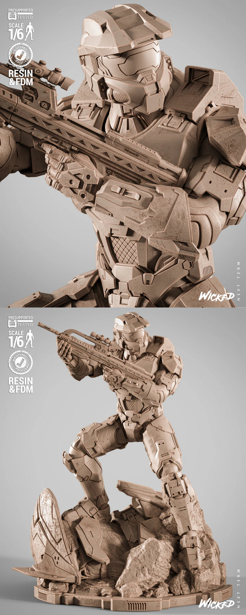 Masterchief Sculpture STL File for 3D Printing STL model for 3D printing