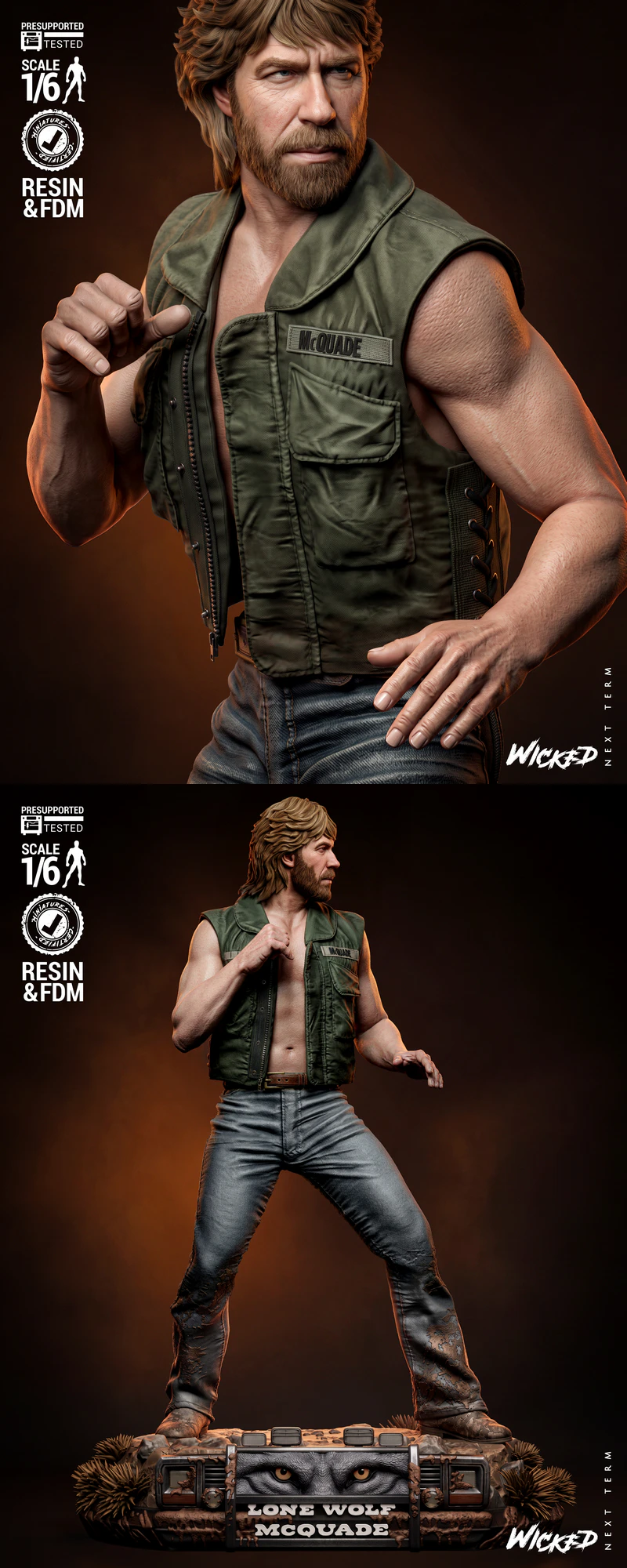 McQuade Chuck Norris Sculpture STL model for 3D printing