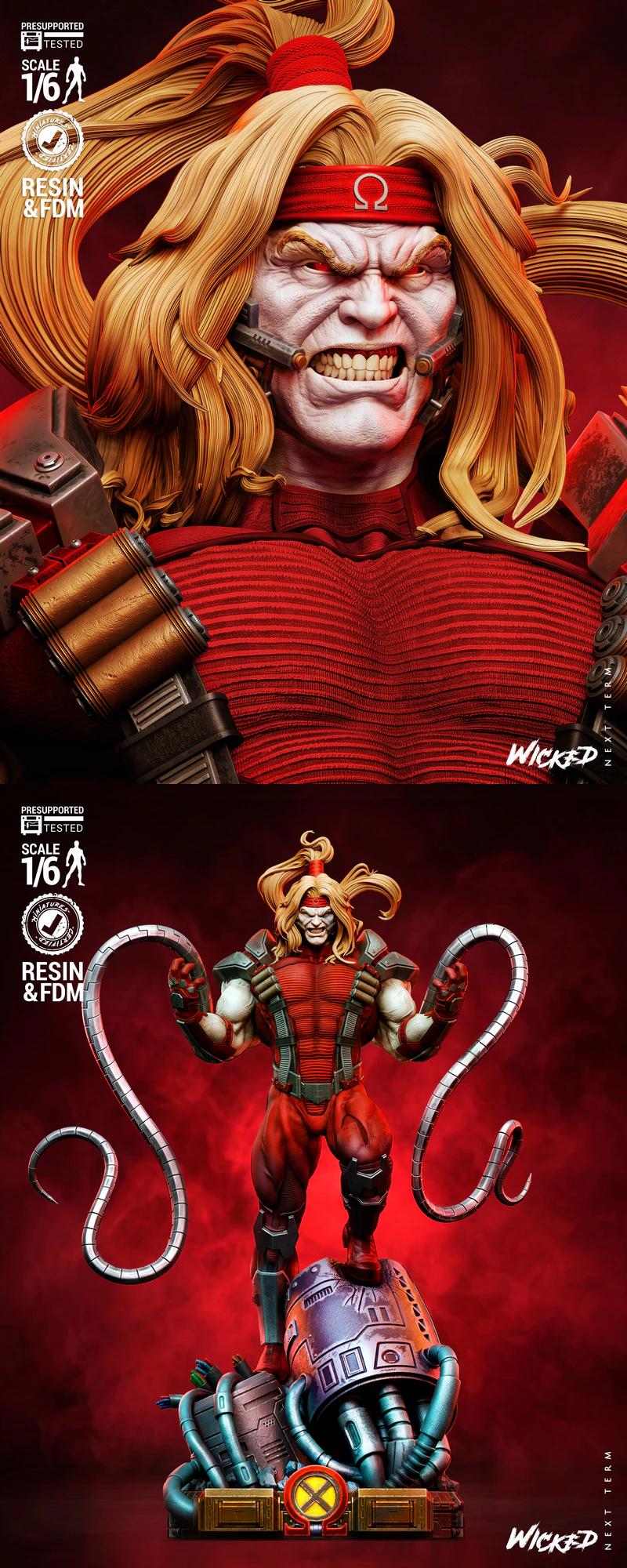 Omega Red Sculpture STL model for 3D printing