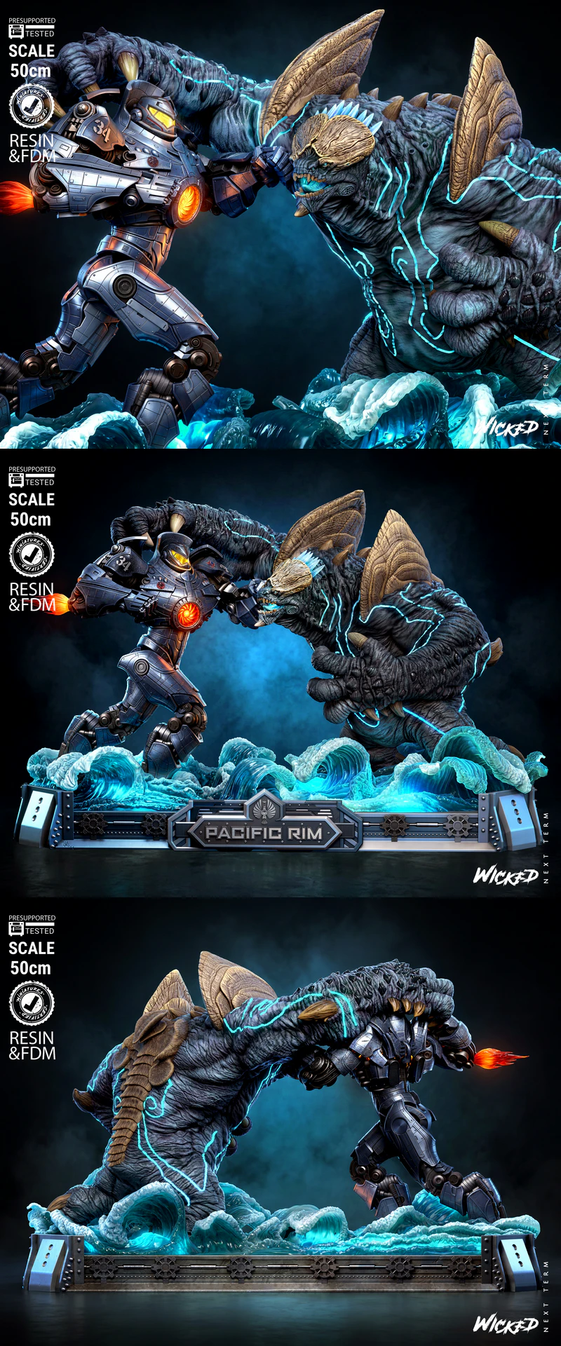 Pacific Rim Diorama STL model for 3D printing