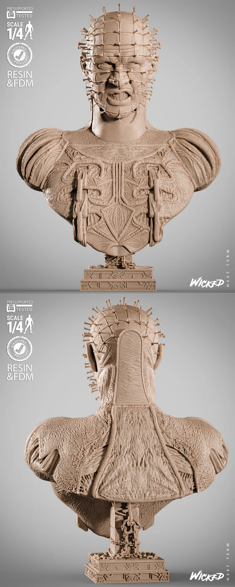 Pinhead Portrait 3D Printable Bust STL Model STL model for 3D printing