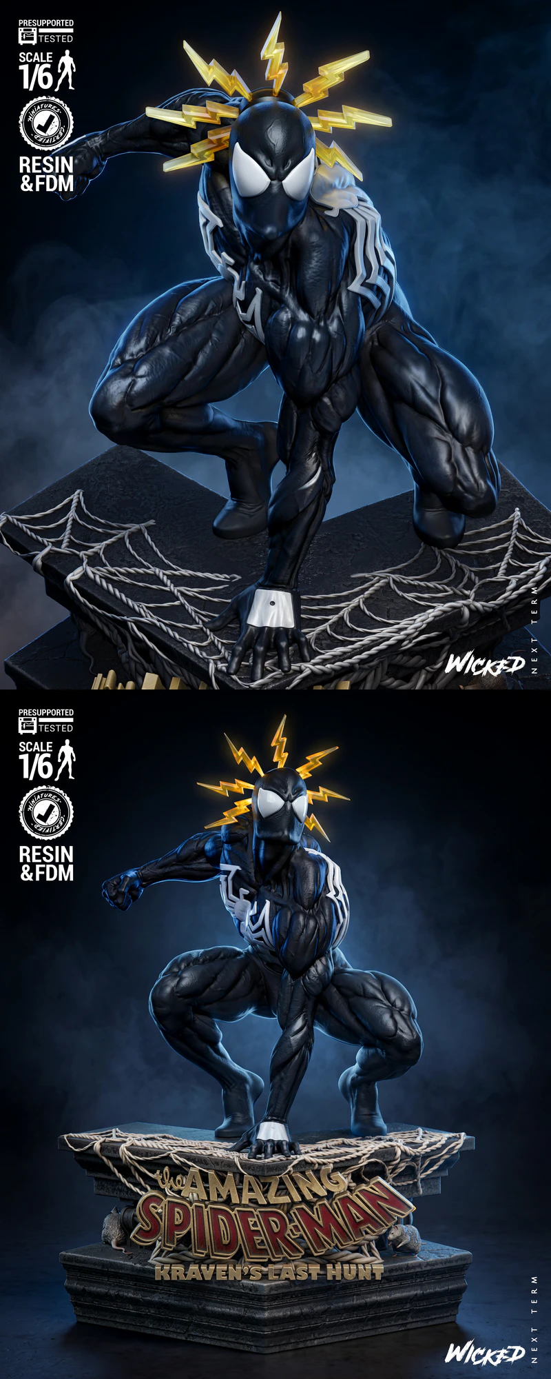 Spiderman Sculpture STL model for 3D printing
