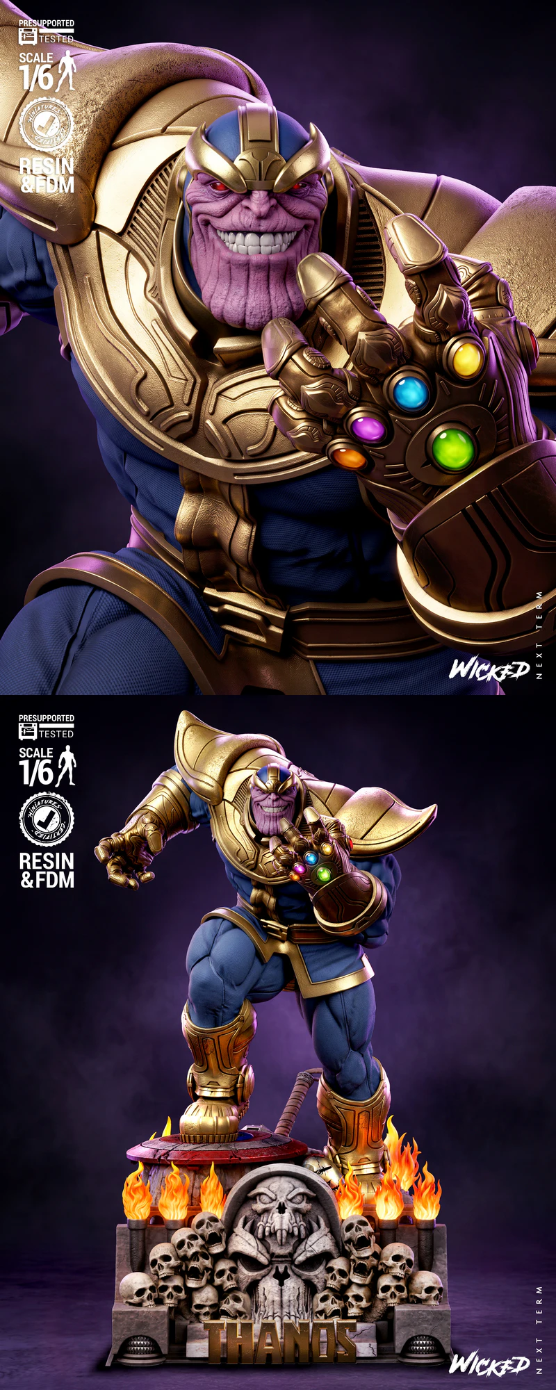 Thanos Sculpture STL model for 3D printing