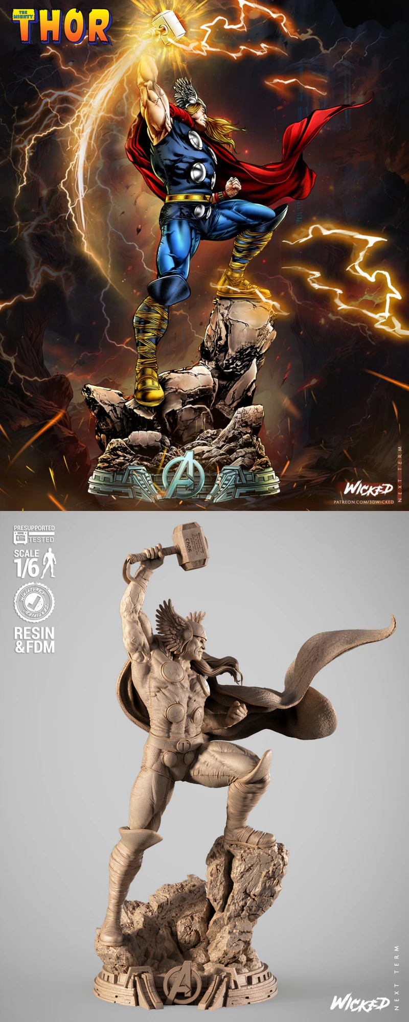Thor God Sculpture STL Model for 3D Printing STL model for 3D printing