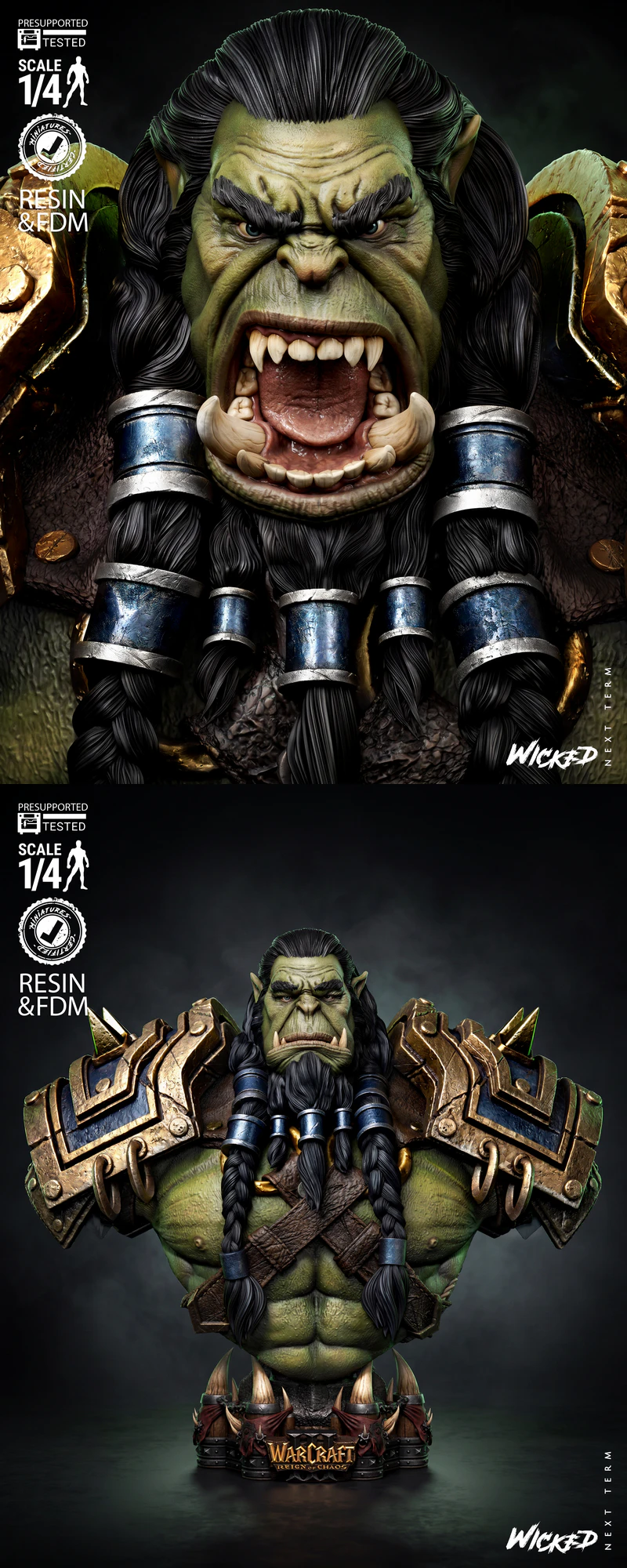 Thrall Portrait Bust – Warcraft III – Reign of Chaos STL model for 3D printing