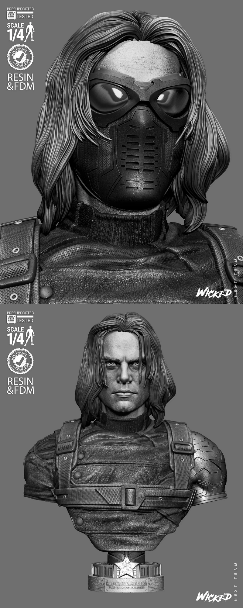 Winter Soldier 3D Printable Bust STL File STL model for 3D printing
