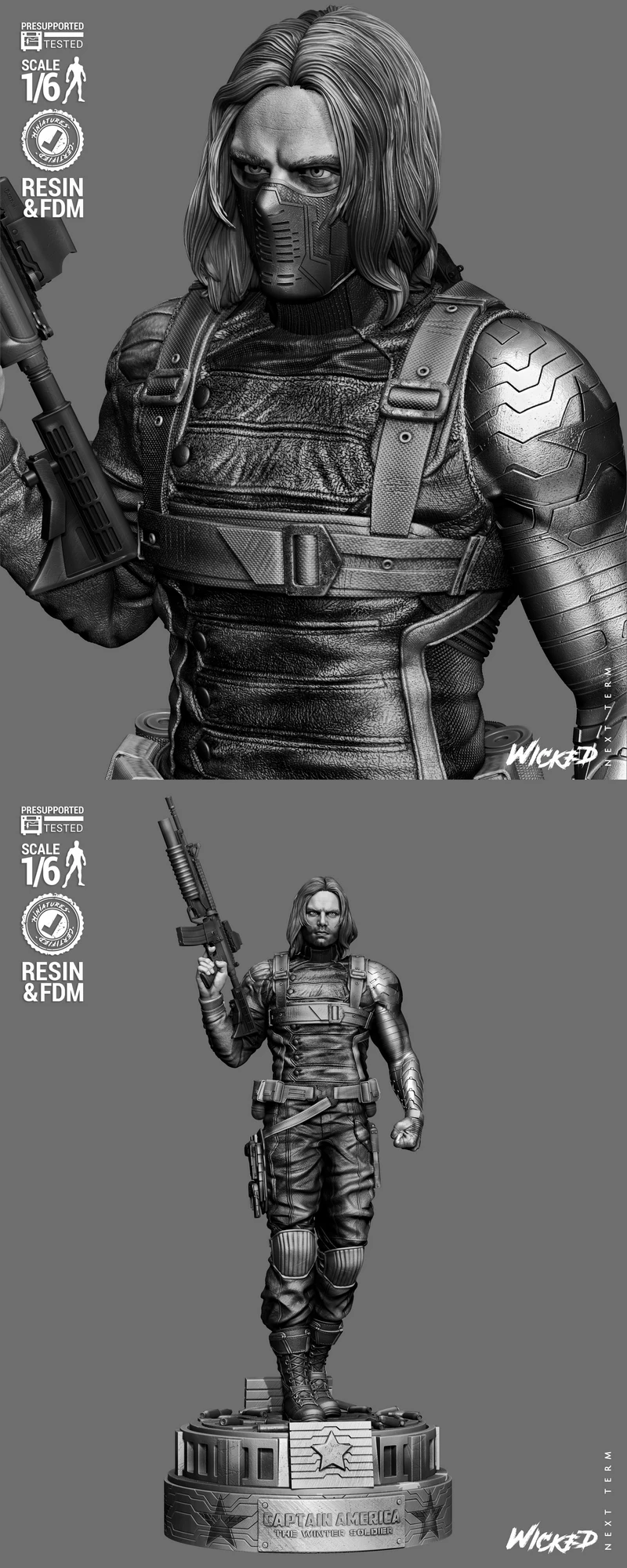 Winter Soldier 3D Printable STL File STL model for 3D printing