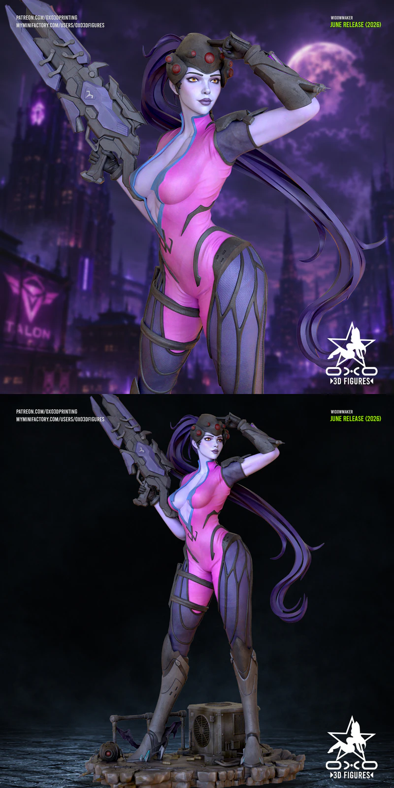Widowmaker Miniature Figure STL model for 3D printing