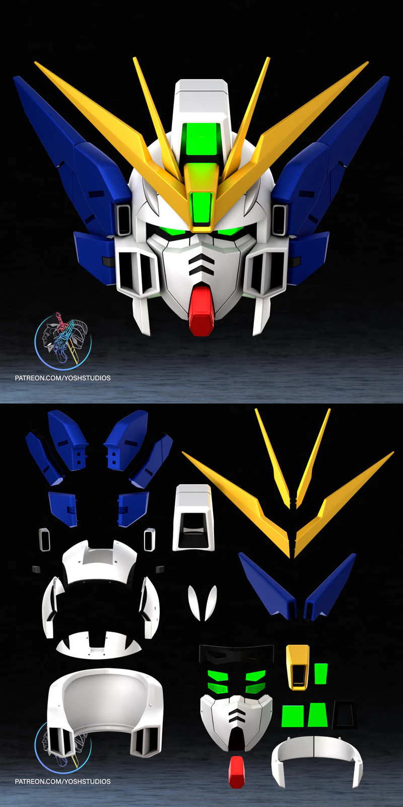 Wing Gundam Zero EW Helmet STL File for 3D Printer STL model for 3D printing
