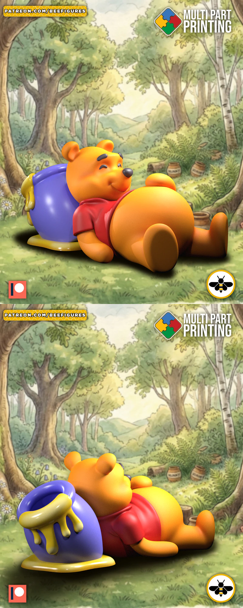 Winnie The Pooh STL model for 3D printing