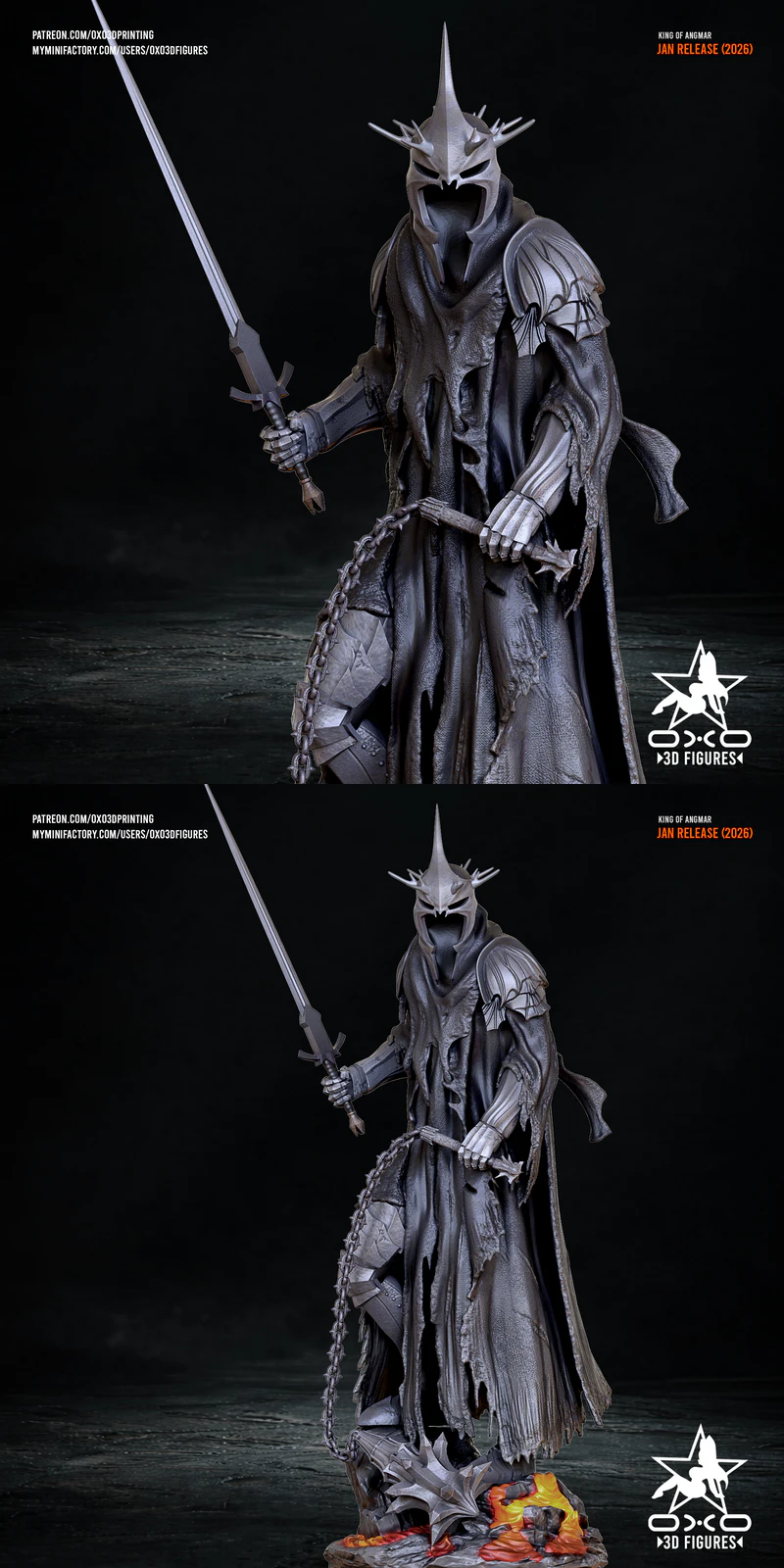 Witch King Of Angmar LOTR 3D Printable STL Model STL model for 3D printing