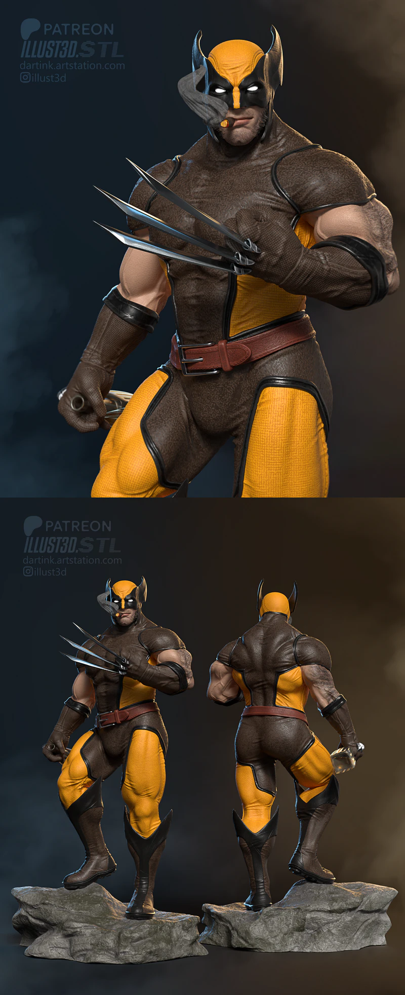Wolverine Character 3D Printable STL File STL model for 3D printing