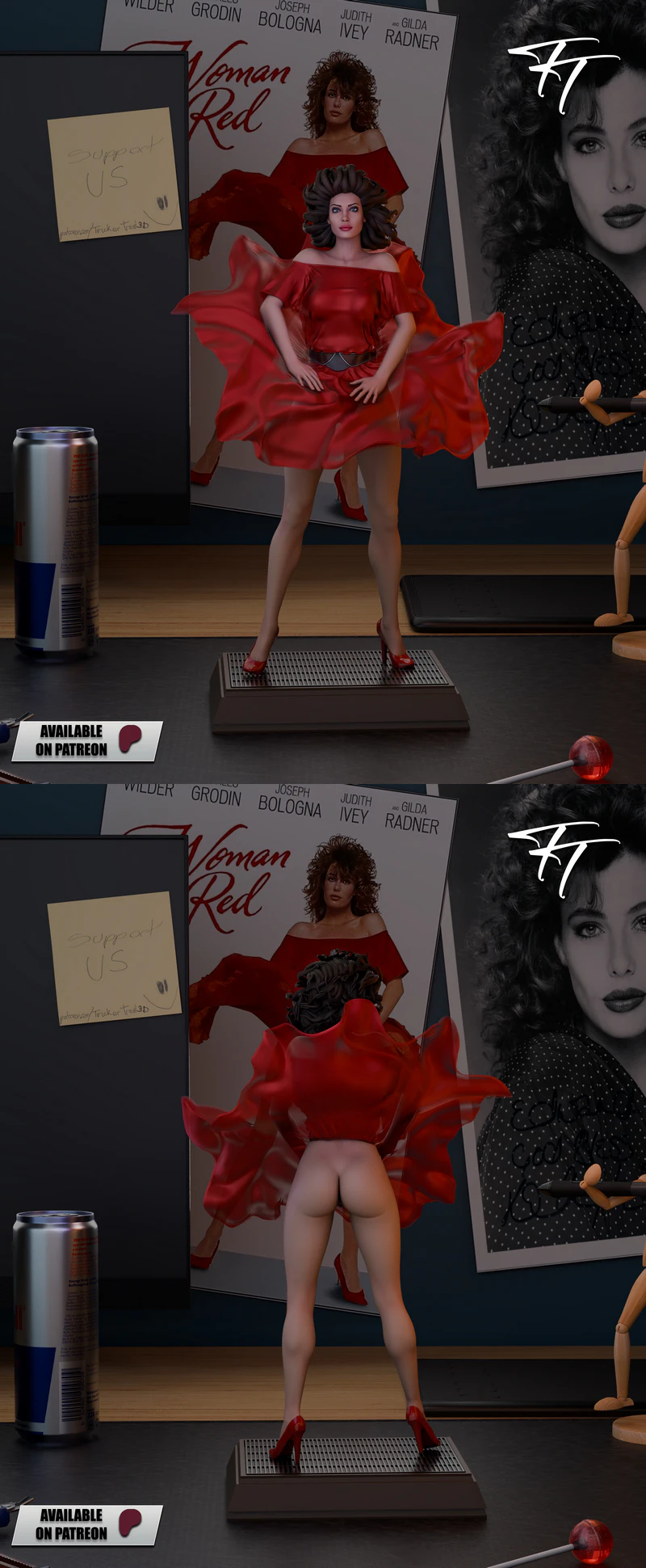 Woman in Red STL model for 3D printing