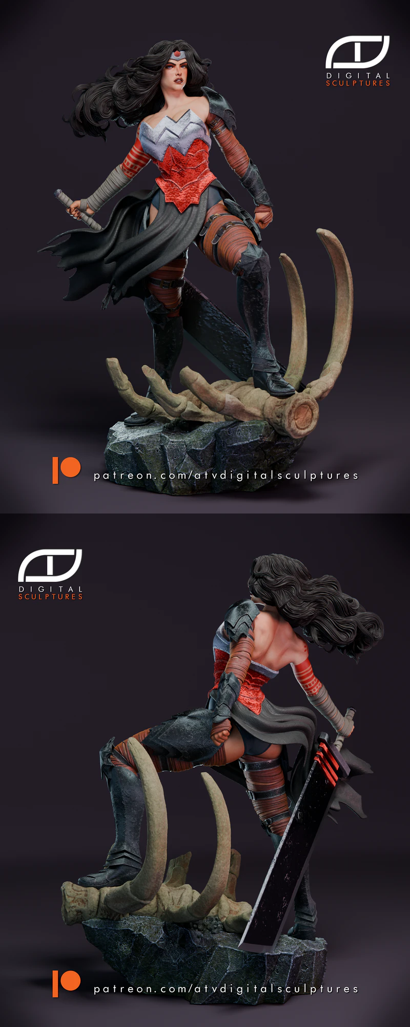 Wonder Woman Absolute STL File for 3D Printer – Collectible Figurine STL model for 3D printing