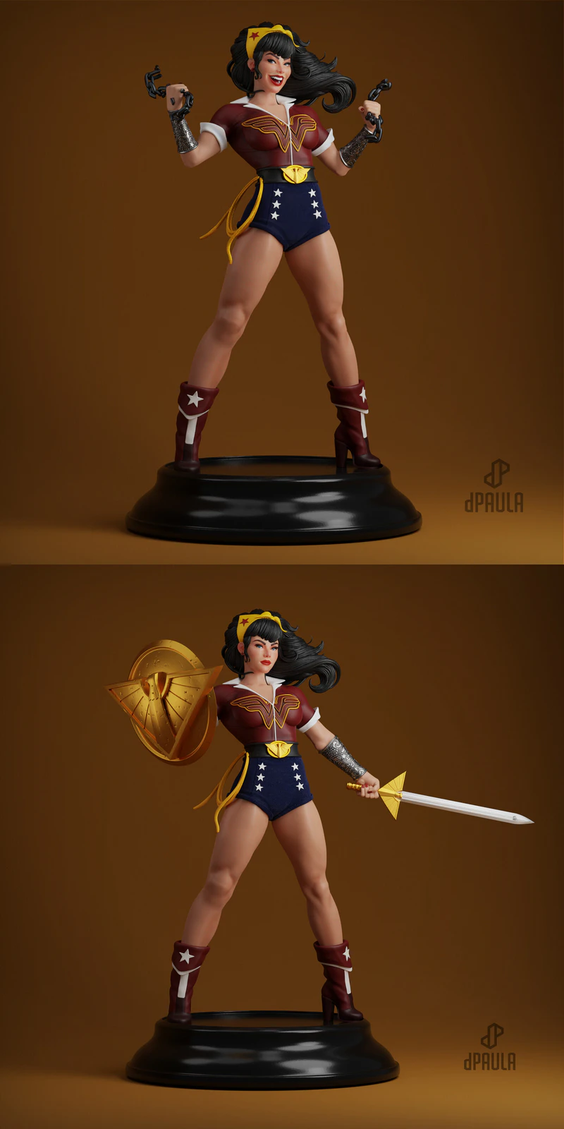 Wonder Woman Bombshell STL File STL model for 3D printing