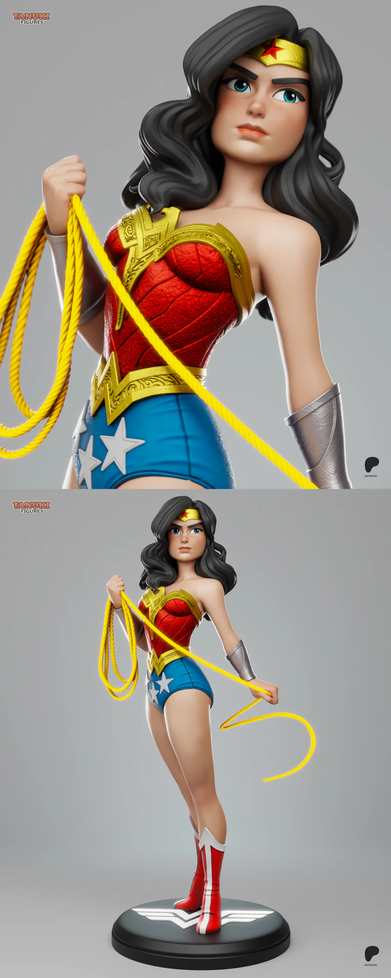 Wonder Woman – Toon STL model for 3D printing
