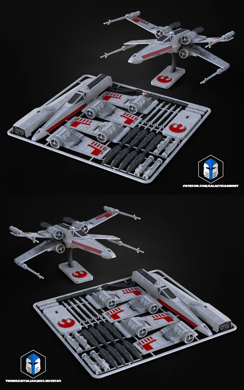 X-Wing Kit Card 3D Printable STL File for Miniature STL model for 3D printing