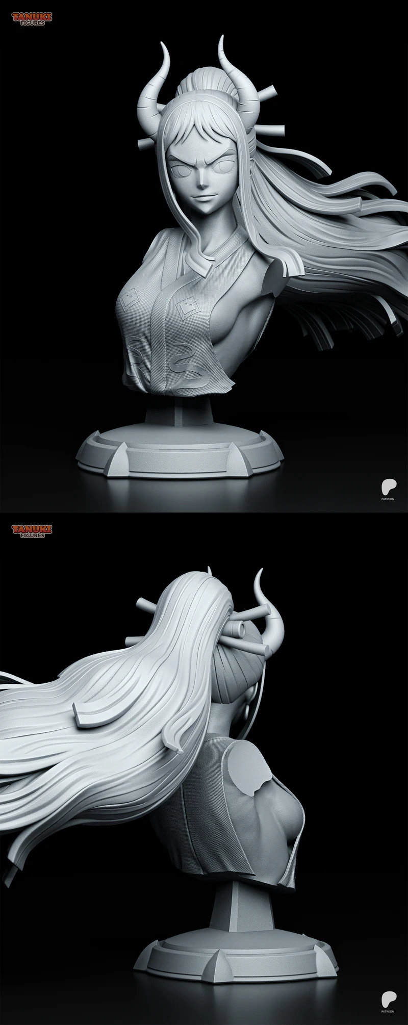 Yamato One Piece STL Bust Model for 3D Printing STL model for 3D printing