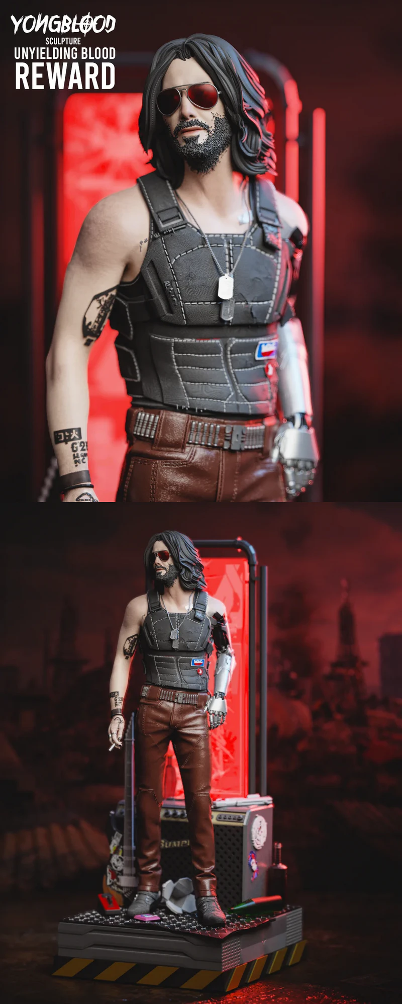 Johnny Silverhand From Cyberpunk 2077 STL model for 3D printing