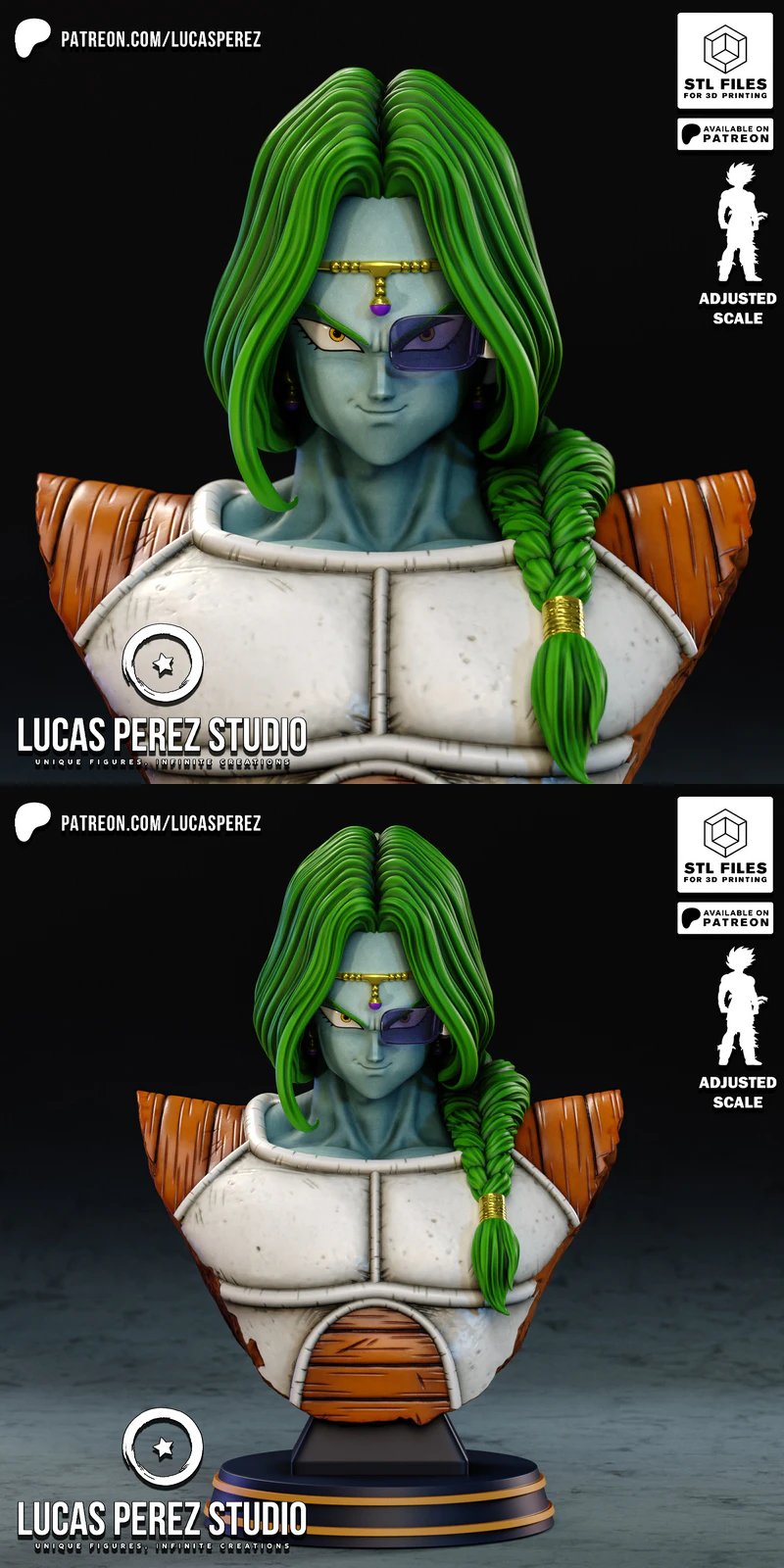 Zarban Alien Bust STL File for 3D Printing STL model for 3D printing