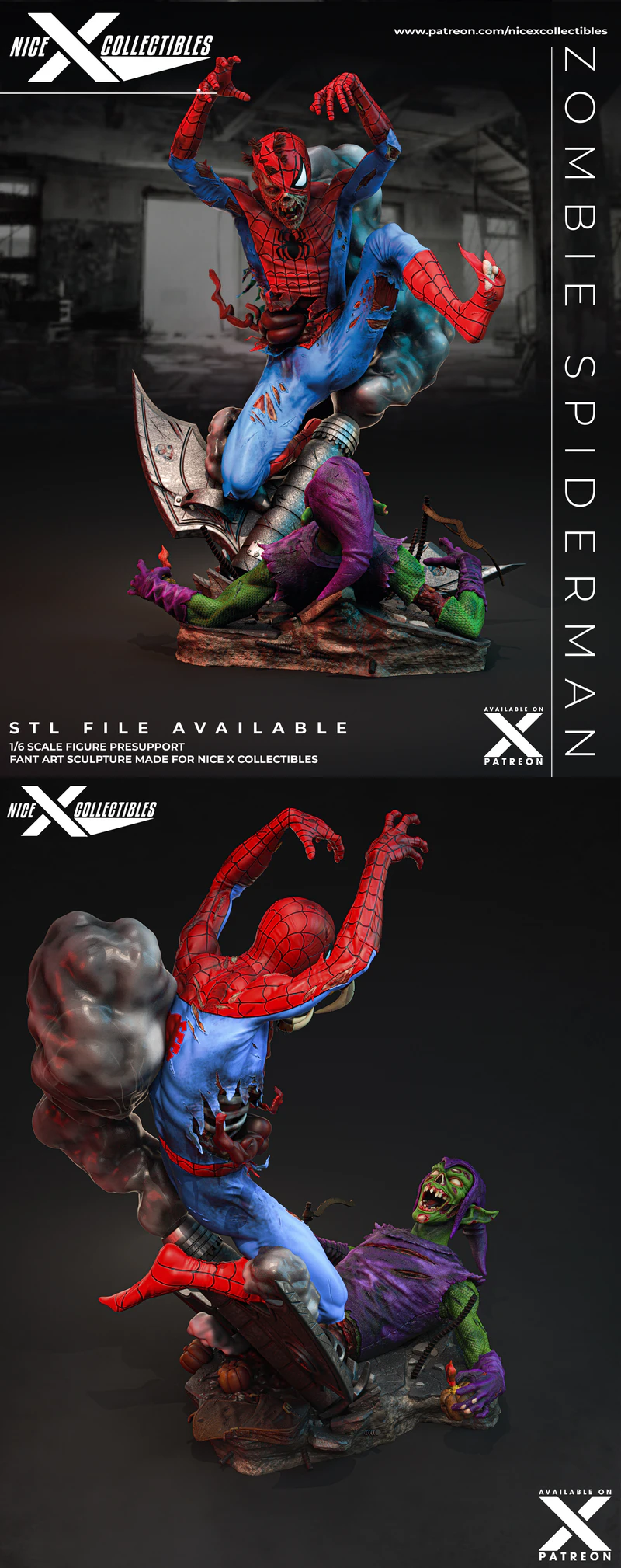 ZOMBIE SPIDERMAN STL Figure for 3D Printer STL model for 3D printing