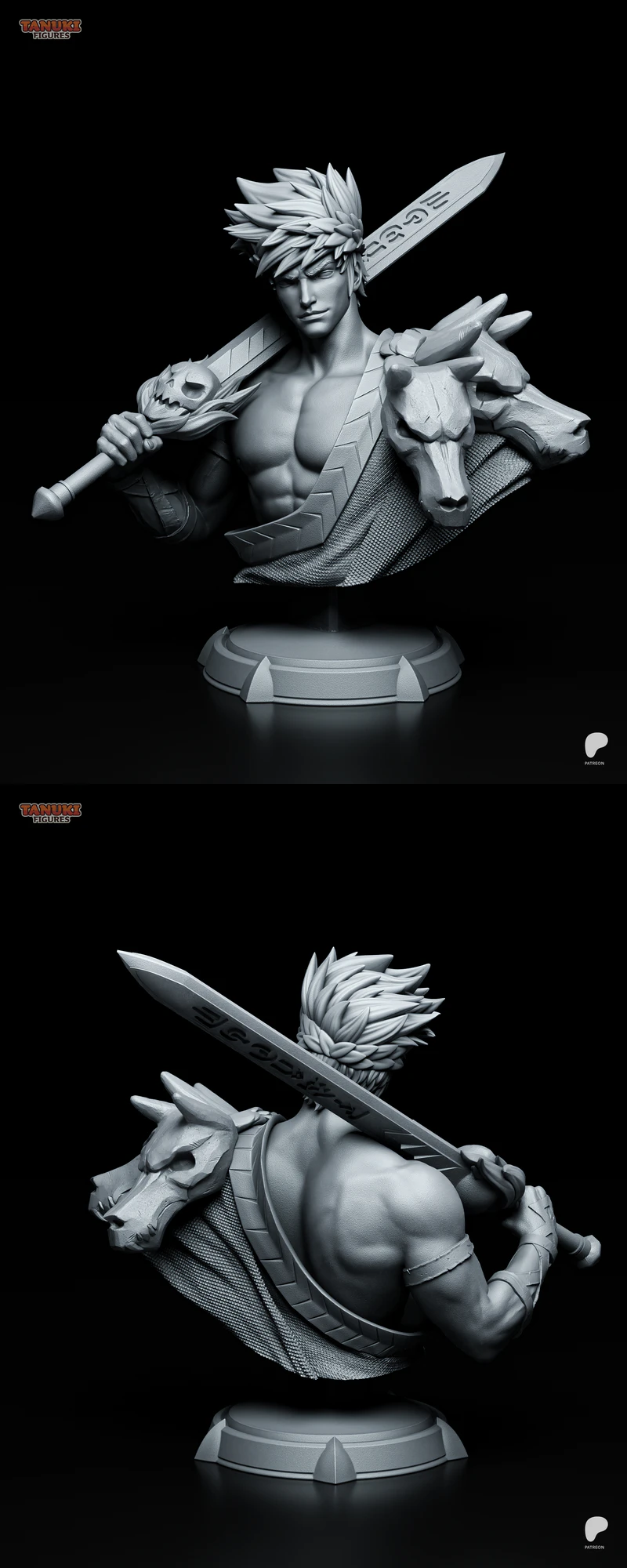 Zagreus from Hades 3D Printable Bust STL File STL model for 3D printing