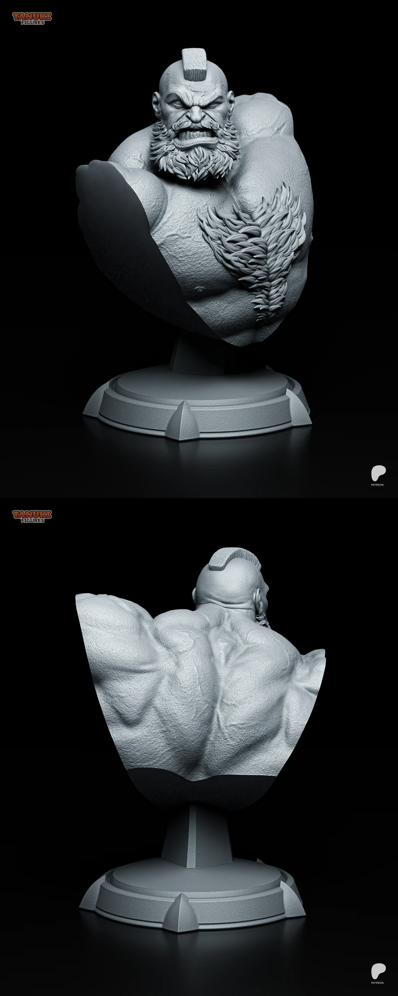 Zangief Street Fighter 3D Printable Bust STL File STL model for 3D printing