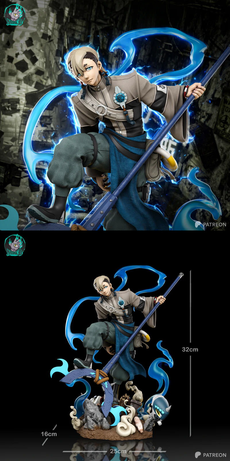 Zanka – Stylized Anime Warrior STL model for 3D printing