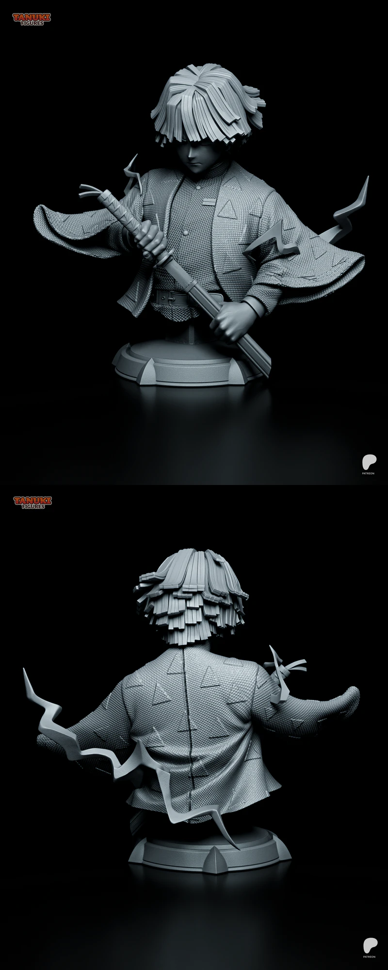 Zenitsu Character Bust 3D Printable STL Model STL model for 3D printing