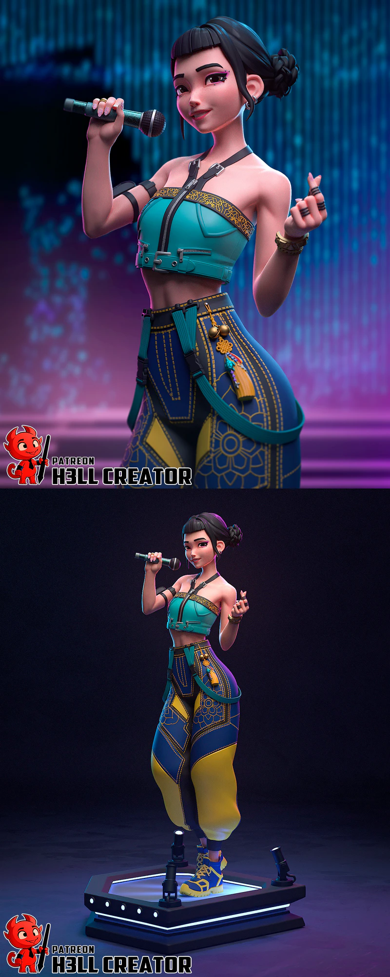 Zoey – KPop Demon Hunter Miniature STL File STL model for 3D printing
