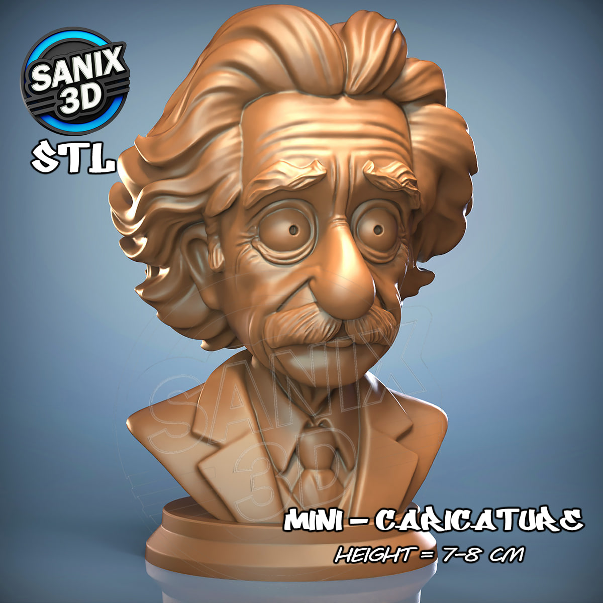 Albert Einstein STL 3D Printable Bust Model STL model for 3D printing