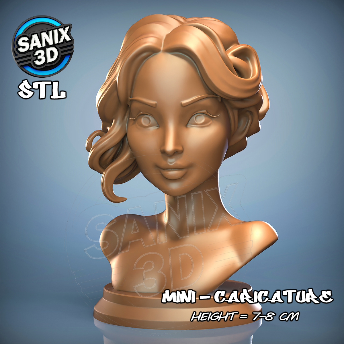 Jennifer Lawrence Portrait STL Bust for 3D Printing STL model for 3D printing