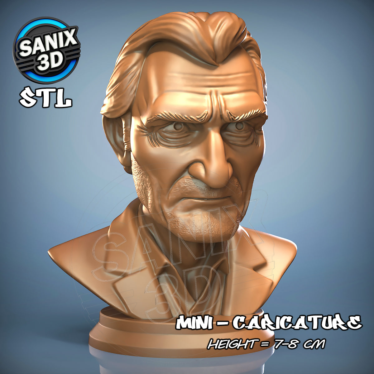 Liam Neeson Actor Bust STL File for 3D Printing STL model for 3D printing