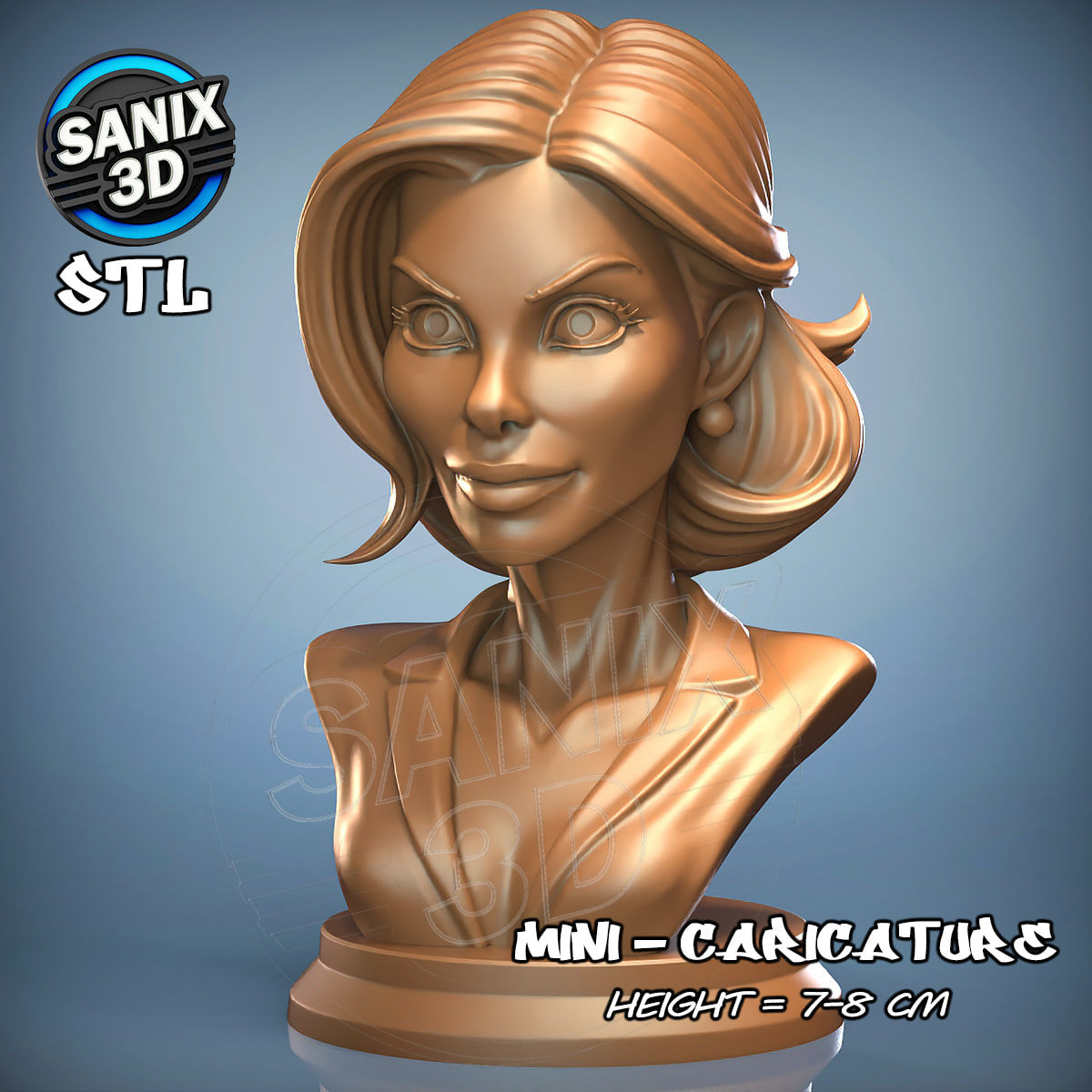 Sandra Bullock 3D Printable Bust STL Model STL model for 3D printing