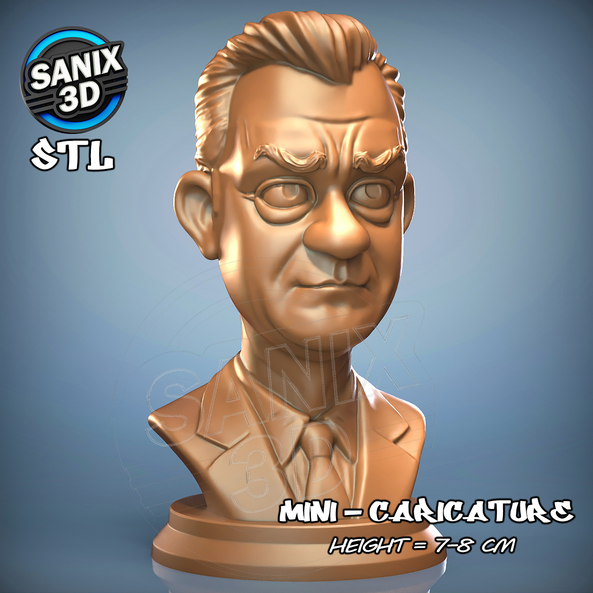 Tom Hanks Actor Bust 3D Printable STL Model STL model for 3D printing